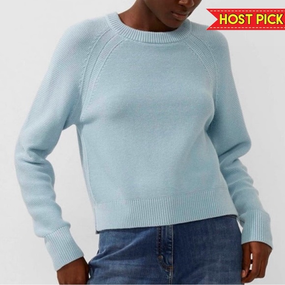 FRENCH CONNECTION | BLUE LONG SLEEVE CREW NECK SWEATER {Flawed} - Picture 1 of 10